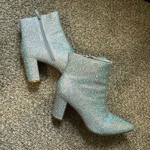 Forever Rhinestone Women’s Booties - silver